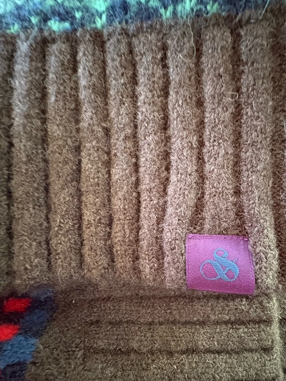 Scotch & Soda Fair Isle Jacquard Crewneck Sweater Brown Multi Mohair Blend L NWT